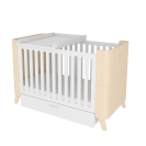 multifunktionales /mitwachsendes Babybett Hoppa weiß-natur