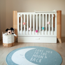 multifunktionales /mitwachsendes Babybett Hoppa weiß-natur