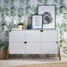 Große Kommode Lotta Snow 6 Schubladen