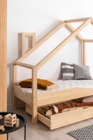 Kinderbett Haus Holz Luna Modell A