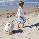 Rattan Korb zum Ziehen weiß