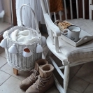 Rattan Korb zum Ziehen weiß