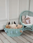 Rattan Aufbewahrungskorb oval mint