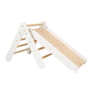 Kletterdreieck + Rutsche-Kletterwand Set Holz weiß