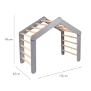 Großes Kletterdreieck / Spielhaus rosa-grau