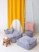 Kinder Sessel/Sitzsack Cord blau