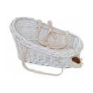 Puppentrage / Puppenkorb Weide weiß-beige
