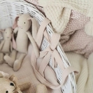 Puppentrage / Puppenkorb Weide weiß-beige