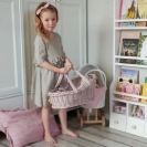 Puppentrage / Puppenkorb Weide rosa