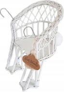 Puppen Fahrradsitz Rattan weiß