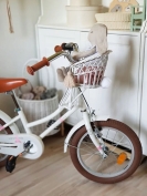 Puppen Fahrradsitz Rattan weiß