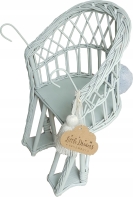 Puppen Fahrradsitz Rattan grau