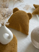 Wigiwama Boucle Teddy Bär Kissen ocker