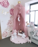 runde Spielmatte mit Rüschen hellblau