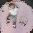 runde Spielmatte mit Rüschen blau-grau