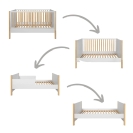 multifunktionales Babybett Tatam 70x140 weiß-natur