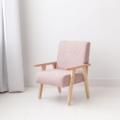 Samt Kindersessel rosa mit Armlehne
