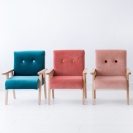 Velvet Kindersessel türkis/blau mit Armlehne