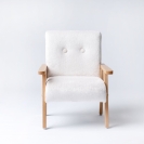 Plüsch Kindersessel weiß mit Armlehne