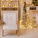 Plüsch Kindersessel weiß mit Armlehne