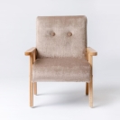 Plüsch Kindersessel braun mit Armlehne