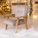 Plüsch Kindersessel braun mit Armlehne