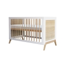 Theo Bebe Babybett Marelia Neige 60x120 weiß-Rattan