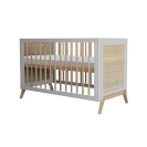 Theo Bebe Babybett Marelia Lune 60x120 hellgrau-Rattan