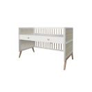 Theo Bebe Babybett Marelia Neige 70x140 weiß-Rattan
