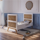 Theo Bebe Babybett Marelia Neige 70x140 weiß-Rattan