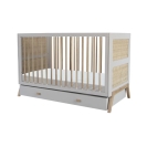 Theo Bebe Babybett Marelia Lune 70x140 hellgrau-Rattan