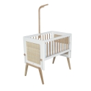 Theo Bebe Beistellbett Marelia Neige weiß-Rattan