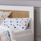 Theo Bebe Kinderbett Marelia Neige weiß-Rattan 90x200