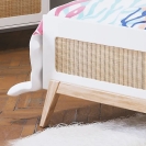 Theo Bebe Kinderbett Marelia Neige weiß-Rattan 90x200