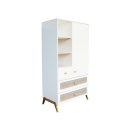 Theo Bebe Schrank Marelia Neige weiß-Rattan