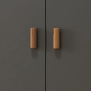 Theo Bebe Schrank Oceania Silex grau-Rattan