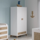 Theo Bebe Schrank Nami Neige weiß-Rattan