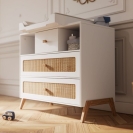 Theo Bebe Kommode Marelia Neige weiß-Rattan