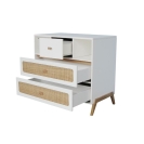 Theo Bebe Kommode Marelia Neige weiß-Rattan