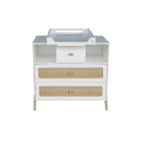 Theo Bebe Kommode Marelia Neige weiß-Rattan