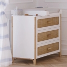 Theo Bebe Kommode Oceania Neige weiß-Rattan