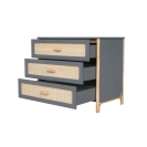 Theo Bebe Kommode Oceania Silex grau-Rattan