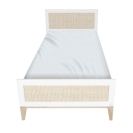 Theo Bebe Kinderbett Nami Neige weiß-Rattan 90x200