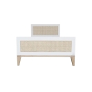 Theo Bebe Kinderbett Nami Neige weiß-Rattan 90x200