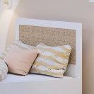 Theo Bebe Kinderbett Nami Neige weiß-Rattan 90x200