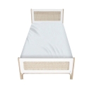 Theo Bebe Kinderbett Oceania Neige weiß-Rattan 90x200