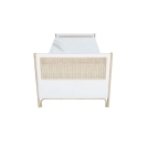 Theo Bebe Kinderbett Oceania Neige weiß-Rattan 90x200