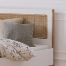 Theo Bebe Kinderbett Oceania Neige weiß-Rattan 90x200