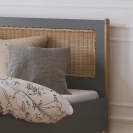 Theo Bebe Kinderbett Oceania Silex grau-Rattan 90x200