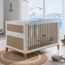 Theo Bebe Babybett Nami Neige 70x140 weiß-Rattan